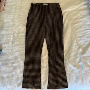 Mini Boot Flare Crop Checkered Pants